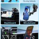 Car Phone Holder[Military-Grade 360Suction Cup]Phone Holders for Your Car Universal Accessories Air Vent Dashboard Windshield Phone Mount Automotive Cradles Fit for Dash Mounting Kits iPhone