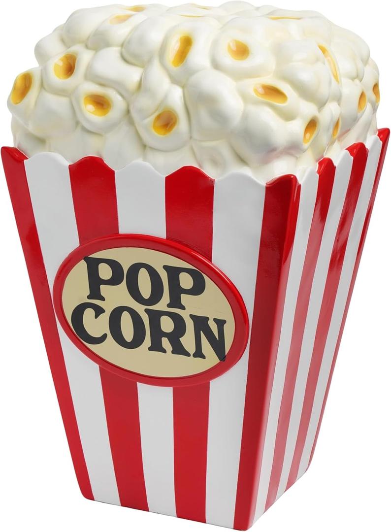 Cynkeyee Decorative Popcorn Food Shape Stool - Red and White Stripes Fun Food Stools, Stylish Shoe Changing Stool for Dining Room, Cute Furniture Accent, 12x12x18.3 inch