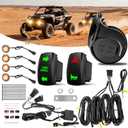 Wisamic UTV Turn Signal Kit with Horn, Pre-Wired, Plug and Play UTV ATV Blinker with Rocker Switch, Hazard Light, Relay, Universal Turn Signal Street Legal Kit Fits for Kawasaki Polaris Can-Am CFMOTO
