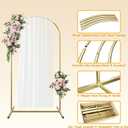 Wedding Arch Backdrop Stand 4ft, Metal Arch with Cover, Metal Arch Stand & Arch Stand Cover Set with 100 Party Multi-Colored Balloons for Birthday Party Wedding Ceremony Bridal Baby Shower Event Decor