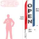Feather Flag with Pole Kit and Ground Stake, Swooper Flag Advertising Banner for Businesses 11ft