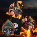 Aztec Chieftain Whistle, Ceramics Real Aztec Death Whistle with a Cloth Bag for Self Defense Collections Unique Religious Gifts Halloween Decor