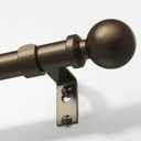 Bronze Curtain Rod 36-91 Inch, 1 Inch Adjustable Heavy Duty Curtain Rods for Windows, Decorative Modern Window Treatment Rods, Telescopic Splicing Metal Drapery Pole, Easy Installation