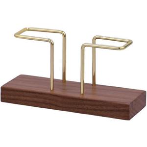 Walnut Wood Glossy Metal Holder Separate Tissue Dispensers Fit for Kitchen and Restaurant B