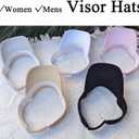 2 Pack Sports Visors Hats Women Adjustable Outdoor Sun Visor Golf Beach Travel Men Cap (Black+grey)