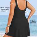 Yonique Plus Size Swim Dress - One Piece Swimsuit for Women Tummy Control Bathing Suit Modest Skirted Swimwear 2026 (16 Plus, Black)