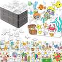 Realspring 24 Pack Color Your Own Jigsaw Puzzles for Kids 3-5, 4-6, 6-8, Coloring Crafts DIY Paper Puzzles Party Favors Gifts for Toddler Children Learning Education Toys(Summer)