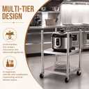 Shimeyao 20" x 20" x 31" Rice Warmer Stand Stainless Steel with 4 Caster
