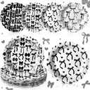 100 Pcs Bow Paper Plates 7'' Scalloped Bowknot Disposable Paper Plate Coquette Bow Dessert Set for Girl Bachelorette Engagement Bridal Baby Shower Birthday Table Decor(Black)