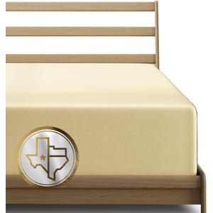 TEXAS LINEN CO. Premium Egyptian Cotton Twin XL Size Fitted Sheet Only - Luxury 1000 Series Lonestar Lovin' Collection 22" Extra Deep Pocket Twin XL Fitted Sheet (Sand), Bottom Sheets for Dorm Room