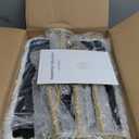 IBUYKE Rectangular Footrest Stool Ottoman, Makeup Vanity Stool Side Table, Velvet Dressing Table Seat, Footstool Chair, Golden Steel Legs, for Makeup Room, Bedroom, Square Grid Pattern, White WBD003W (without storage)