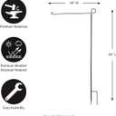 Evergreen Oversized Metal Outdoor Flag Stand 7-Feet Tall & 40-Inch Wide | Sturdy 5 lbs Solid Steel Black | Fits 3x5 and Smaller American Flag and Seasonal | Home Garden Planter House Dcor