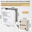 Recessed Ceramic Toilet Paper Holder White TP Bathroom Toilet Paper Holder 7 Inch Wall Mount Niche Recessed Tissue Box Roll Built in Bathroom Smooth Glazed Finish Easy to Install for Kitchen