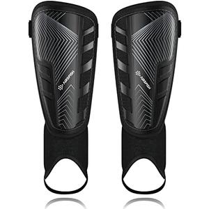 Upgraded Soccer Shin Guards for Kids Youth Adults, CE Certified AirsFish Shin Guard Sleeves Protection Gear for Boys Girls Soccer Games EVA Cushion Reduce Shocks and Injuries L