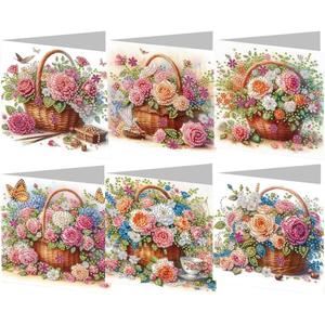 Sulunmo DIY Diamond Painting Art Cards Kits for Adults, 5D Diamond Cards Kits Art Birthday Cards Birthday Gifts for Families, Friends, Partners(6Pcs Dog Garden-77) (Greeting-Cards-77)