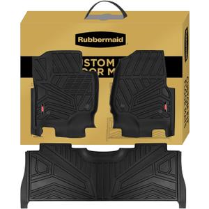 Rubbermaid Car Mats for Ford F250 F350 F450 F550 2017–2026 Crew Cab | All Weather Floor Mat Custom Fit Rubber Waterproof Heavy Duty Truck Mats Front Rear (Bucket Seat w/Under Seat Storage)