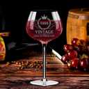 70th Birthday Gifts for Women, Vintage 1955 Wine Glass with Pink Floral Gift Box, Turning 70 Wine Gifts for Her, Funny Present for Wife, Sister, Mom, Daughter, Friends, 16oz