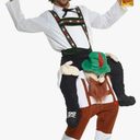Morph One Size Fits Most Bavarian Piggyback Costume, Brown, White and Black One Size