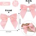 AIMUDI Baby Pink Satin Ribbon Bows 4.5" Pre-Tied Bows with Twist Ties for Gift Wrapping Treat Bags Boxes Baby Shower Wedding Party Favors Valentine's Day Decorations, 36 PCs