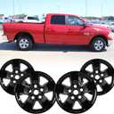 17" 4pcs Glossy Black Wheel Skins for 2013-2018 RAM 1500 & 19-24 Ram 1500 Classic, ABS Plastic 17 Inch Cover Hubcaps for 13-24 RAM 1500 Wheel Skin Replacement Set of 4