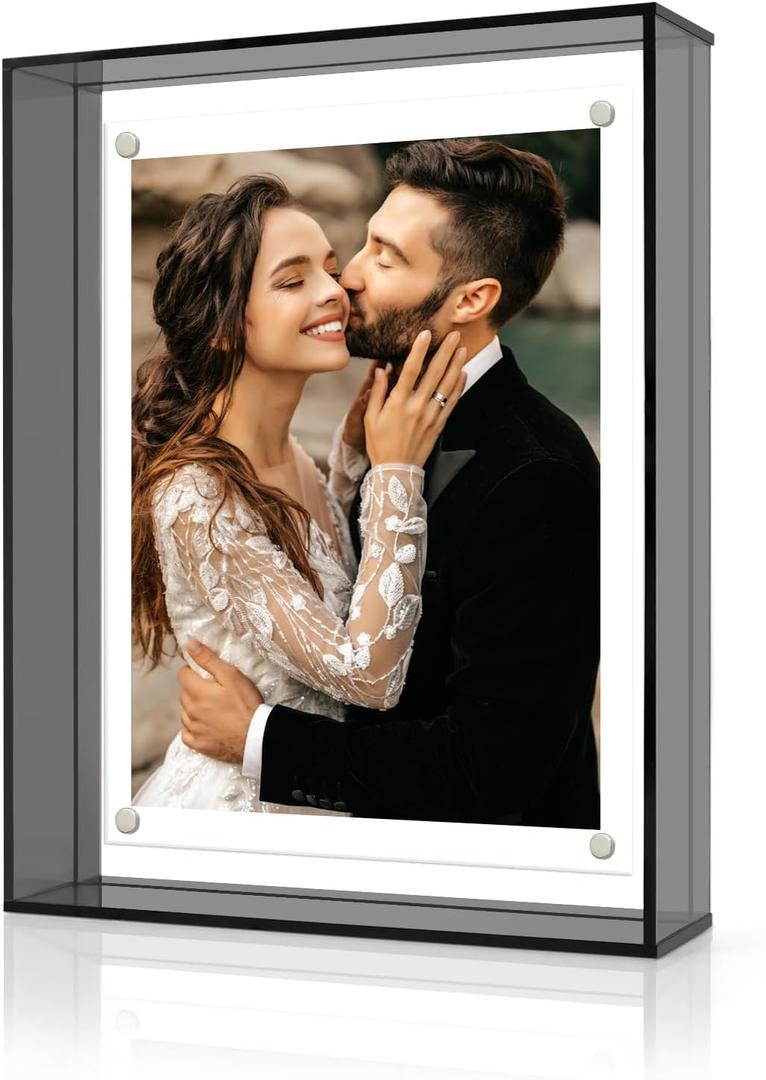 8x10 Acrylic Picture Frame,Photo Frames for 8 x 10 Inches Art Print,Neon Modern Colorful Frame For Wall & Tabletop Display,1 Pack (Black)