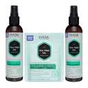 HASK Invigorating TEA TREE OIL 5-in-1 Leave In Conditioner Duo (6oz-Qty 2) & Deep Conditioner Packette, Aluminum-Free, Sulfate-Free, Paraben-Free, Color Safe, for All Hair Types