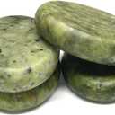 4Pcs Hot Massage Stones Set Natural Green Jade Heated Warmer Stone for Spa Massage 2.36 x 3.14in (6x8cm)