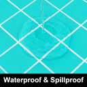 Rectangle Vinyl Table Cloth 24x48, Waterproof Elastic Fitted Tablecloth with Flannel Backing, Plastic Table Cover for Picnic, Camping, Outdoor, Aqua