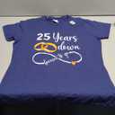 25 Years Down Forever to Go Couple 25th Wedding Anniversary T-Shirt, Black, Large 