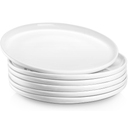 Jassceram 8.5 Inch Small Dinner Plates Set of 6, Ceramic Plates for Salad, Snack, Dessert and Appetizer - Microwave, Oven and Dishwasher Safe, Scratch Resistant and Lead-free, White