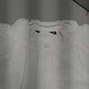 Womens White Ruffle Trim Muslin Blouse Long Raglan Balloon Sleeves Casual Button Tops, Size M