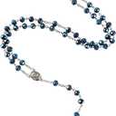4 x Blue Rosary Beads Catholic For Women Men,Blessed Rosary Necklace,Rosarios Catolicos Para Mujer,Pardon Crucifix Holy Soil Medal Rosaries Catholic,La Cruz Del Perdon Catolica,Crucifijos Catolicos