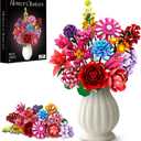 Flower Building Blocks Set, 1329PCS Everlasting 14-Style Floral Bouquet Kit, DIY Assembled Colorful Flower Decor for Home/Office, Mothers Day Birthday Gift/Anniversary