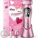 Cordless Electric Razors for Women: Rechargeable Painless Bikini Trimmer for Body Hair - IPX7 Waterproof Shaver with LED Display for Face/Underarm/Leg Blush Pink