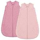 Fleece Baby Sleep Sack 12-18 Months with Plush Dots 1.5 Tog Baby Wearable Blanket with 2-Way Zipper Warm Sleeping Sack for Toddler Infant - Large, Pink