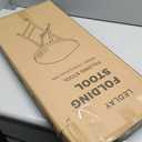 LEDLAY18 Inch Folding Stool with Handle - 500LBS Capacity Portable Foldable Stool with Non-Slip Feet, Heavy-Duty Steel & Plastic Collapsible Stool for Indoor Outdoor Use, Black