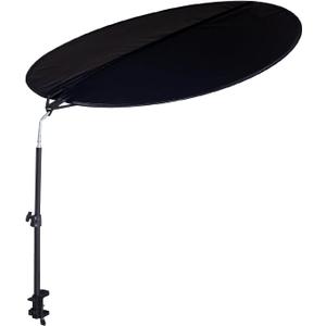 Office Cubicle and Desk Shade - Foldable 36" Circular Shading, Light-Proof Desk CanopyLight Shade with Clamp and Rotatable Rod, Designed for Light Sensitive Workers (36" Double Sided Black-m)