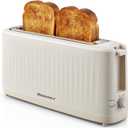 Elite Gourmet ECT2517C SLIMTOAST™ 2-Slice, Long Slot Toaster, Cool-touch Body, 6 Toast Settings & Cancel Function, Extra Wide 1.5” Slot Easily Fits Breads, English Muffins, Bagels & Waffles, Cremello
