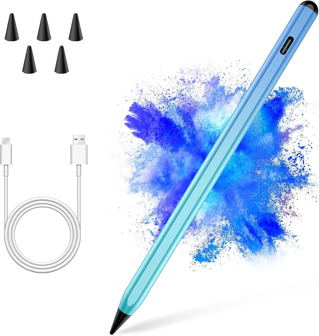 Gradient Color Stylus Pen for iPad 2018-2025 with 5 Extra Tips, Apple Pencil for A16/11th/10th/9th/8th/7th/6th Gen, iPad Pencil Compatible with Pro 11/12.9/13in M4, Air M3/M2/5th/4th/3th Gen, Mini 6/5