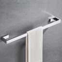 JunSun Square Towel Bar 24-Inch Stainless Steel Towel Holder Bathroom Accessories Square Bathroom Bars Towel Rack Bathroom Hardware Wall Mounted Stainless Steel Polished Chrome