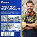 Fastenere Button Head Socket Cap Screws - 1/4-28 x 3/8" (25 Pack) Stainless Steel 18-8, Full Thread, Bright Plain Finish, Corrosion-Resistant, Machine Thread, Easy to Install w/Allen Socket Drive