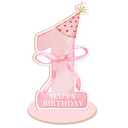 Pink Bow Birthday Decorations,1st Birthday Decorations Girls,Bow Wooden Decoration Photo Props for Pink Party Supplies,Cute Ribbon Theme Table Decor for Baby Shower,Number Sign Centerpiece