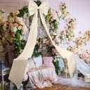 Wavwavw Wedding Giant Bow Decor Oversized Big Bows Decoration for Room Wall Backdrop 75x18 Inch Ribbon Tie for Wedding Birthday Party Baby Shower Supplies(Cream White,Satin)