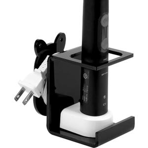 Electric Toothbrush Holder Wall Mounted, Electric Toothbrush Cord Organizer Holds 1 Chargers, Self Adhesive Electric Toothbrush Stand for Bathroom, Medicine Cabinet, Dorm(Black)