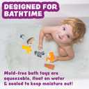 Tub Works Woodland Animals Watertight Baby Bath Toys, 6 Pack | Sealed, No Hole Bath Toys Design Keeps Moisture Out | Soft, Squeezable & Float on Water | Easy-Grip Toddler Bath Toy Set for Kids Bath