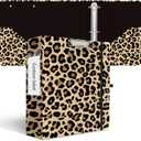 3 Inch 3 Ring Binder, Cute 3'' Round Binders with Low Profile Clipboard with Storage, 2 Interior Pockets, Binder Organizer for School Office Supplies(Cheetah Spots)