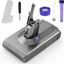 V8 Battery Replacement for Dyson-6000mAh Lithium-ion Battery 21.6V Compatible with SV10 V8 Animal Absolute Motorhead V8 Fluffy Series Cordless Vacuum, 2 Filters Included (Not Fit for V10 SV12)