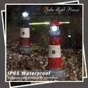 Garden Outdoor Statues, Waterproof Lighthouse Lights Lawn Decor; Automatic Rotating Solar Lights for Yard, Patio, Ground, Tabletop Decoration; Unique Housewarming Gifts - Red