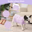 2 Pack Dog Sweaters for Medium Dogs Winter Turtleneck Pullover Cable Knit Fleece Stretch Frenchie Dachshund Pug Corgi Beagle Boy Girl Pet Clothes (M, Pink & Purple)