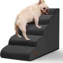 Aodisman 5-Step Dog Stairs and Ramp for High Bed, Non-Slip Sturdy Pet Steps for Small Dogs and Cats,22.2" H, Black
